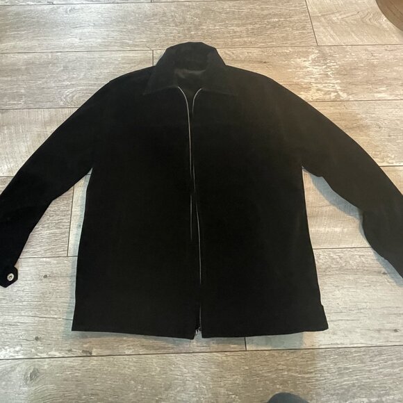 POLO Ralph Lauren Men's Velour Black Harrington  Trucker Jacket XL - Picture 1 of 7